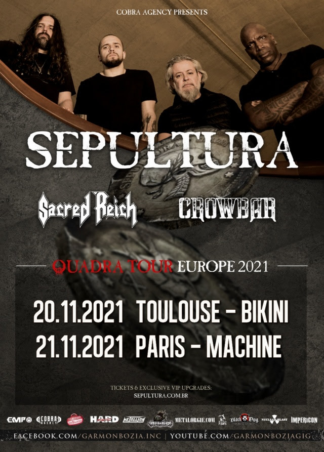 Sepultura Quadra Tour Europe 2021