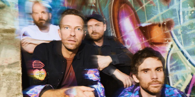 Integrantes de Coldplay en promoción de su disco 