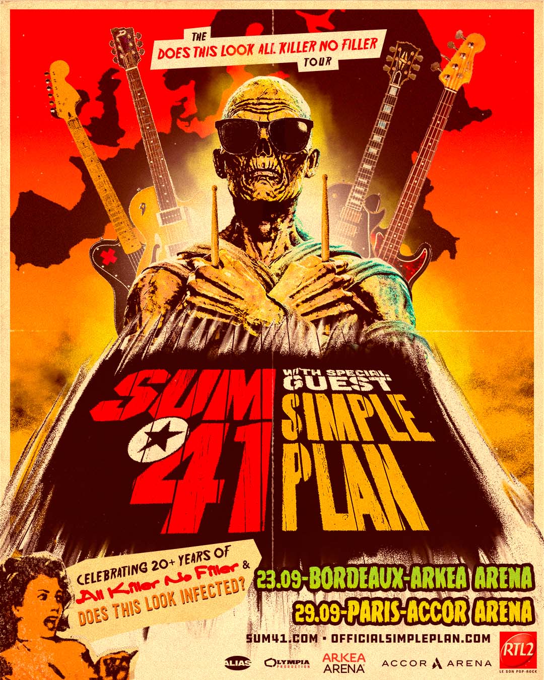 Sum 41 en concert à Bordeaux et à Paris en septembre 2022 avec Simple